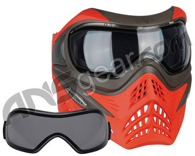 V-Force Grill Paintball Mask w/ FREE Additional Smoke Lens - Scarlet (Grey/Red)