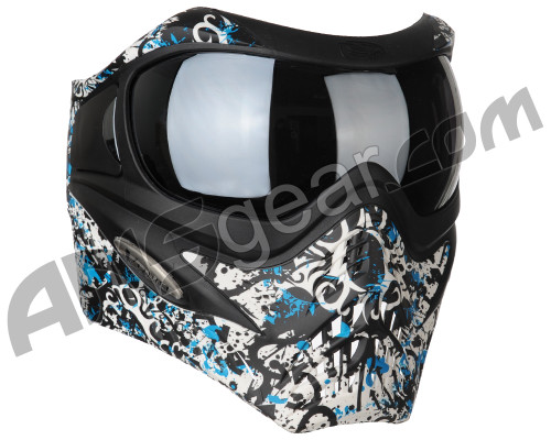 V-Force Grill Paintball Mask - SE Grunge Teal w/ Silver Mirror Lens