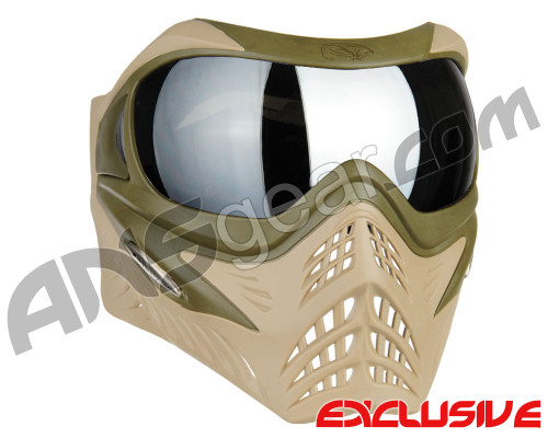 V-Force Grill Paintball Mask - Desert Tan (Swamp) w/ Mirror Silver Lens