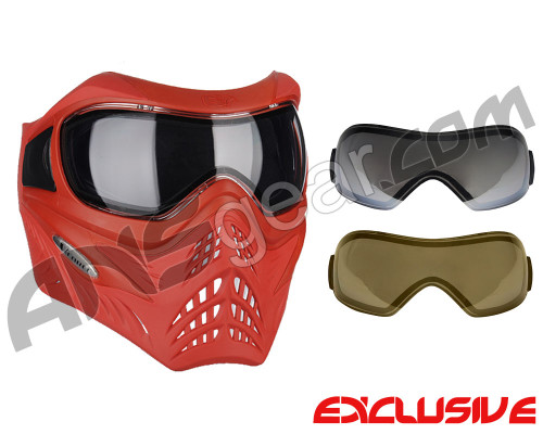 V-Force Grill Paintball Mask w/ Mirror Lens - SE Red/Red