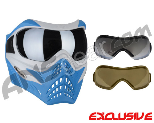 V-Force Grill Paintball Mask w/ Mirror Lens - SE Silver/Blue