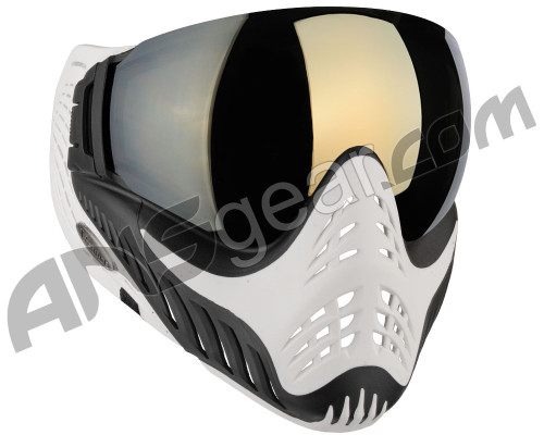 V-Force Profiler Paintball Mask - White/Black (Ghost) w/ Mirror Gold Lens