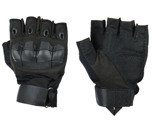 Warrior Paintball Half Finger Flex Knuckle Gloves - Black