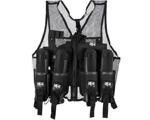 Warrior Paintball Lightweight Vest w/ 4 Pods - Black