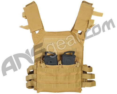 Warrior Low Profile Plate Carrier Paintball Vest - Coyote
