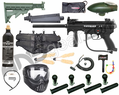 Tippmann A5 RT - 4+1, 20 Oz Tank, GxG Mask, Remote, Stock, Flatline