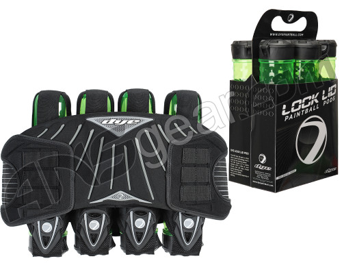 Dye Attack Pack Pro Paintball Harness w/ 6-Pack Lock Lid Pods