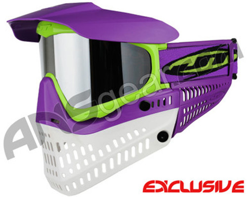 Jt ProFlex Thermal Paintball Mask - Purple/Lime/White w/ Prizm Chrome Lens