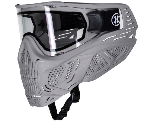 HK Army HSTL Skull Thermal Paintball Mask - (Grey w/ Clear Lens)