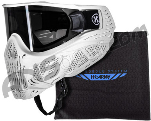 HK Army HSTL Skull Thermal Paintball Mask w/ Free Goggle Bag - Ghost (White w/ Smoke Lens)