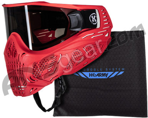HK Army HSTL Skull Thermal Paintball Mask w/ Free Goggle Bag - Sinner (Red w/ Smoke Lens)