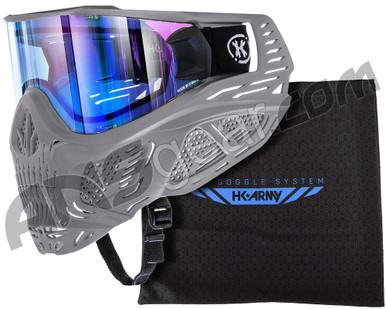 HK Army HSTL Skull Thermal Paintball Mask w/ Free Goggle Bag - Crypt (Grey w/ Ice Lens)