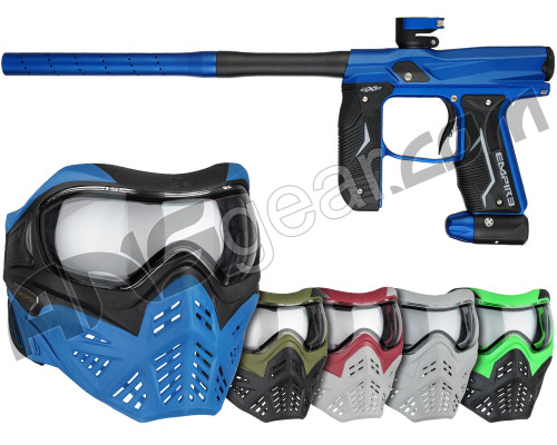 Empire Axe 2.0 Paintball Gun w/ V-Force Grill 2.0 Mask Bundle - Cobalt/Cobalt