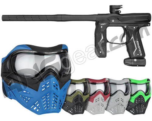 Empire Axe 2.0 Paintball Gun w/ V-Force Grill 2.0 Mask Bundle - Dust Black/Dust Black
