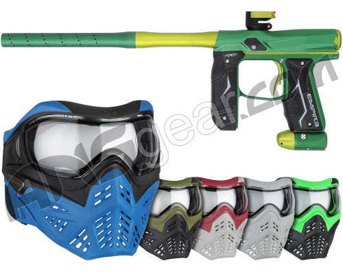 Empire Axe 2.0 Paintball Gun w/ V-Force Grill 2.0 Mask Bundle - Dust Forest Green/Dust Green