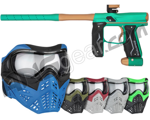 Empire Axe 2.0 Paintball Gun w/ V-Force Grill 2.0 Mask Bundle - Dust Spearmint/Dust Orange
