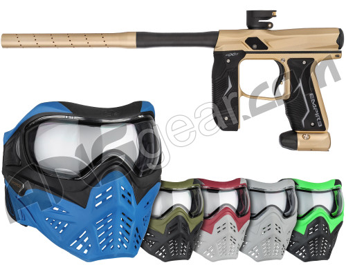 Empire Axe 2.0 Paintball Gun w/ V-Force Grill 2.0 Mask Bundle - Dust Tan/Dust Black