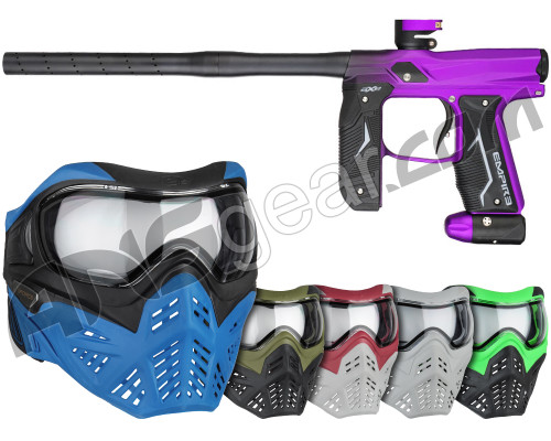 Empire Axe 2.0 Paintball Gun w/ V-Force Grill 2.0 Mask Bundle - Fade Dust Black/Electric Purple