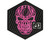 Push Rubberized Velcro Patch - Crystal Pink