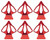 HK Army EVO Replacement Fin Set (6 Pack) - Red