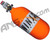 Ninja Lite Carbon Fiber Air Tank - 45/4500 w/ Pro V2 Ultralite Regulator - Solid Orange