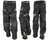 Pbrack Flow Full Paintball Pants - Black/Gold w/ Brown Knee Pads