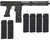 Planet Eclipse EMEK MG100 (PAL Enabled) Mag Fed Paintball Gun - Black w/ 6 Additional (20 Round) Magazines