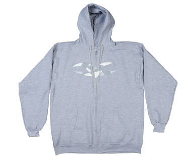 HELLO■Volcano Logo Relaxed Fit 6P Cap_Warm Gray Valken V-Logo Zip-Up Hooded Sweatshirt - Heather Grey - XL