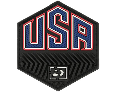 Push Rubberized Velcro Patch - USA Black