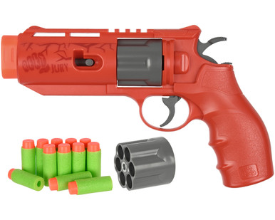 REKT JURY CO2 Powered Foam Dart Revolver Blaster - Red (2278706)