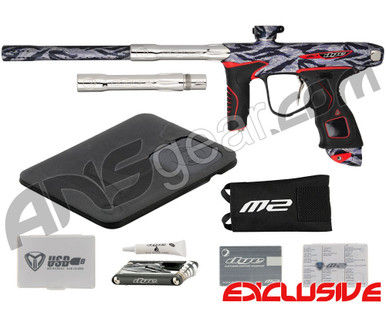 Dye M2 MOSair Paintball Gun - Tiger Stripe Grey/T-800 w/ Red Grips