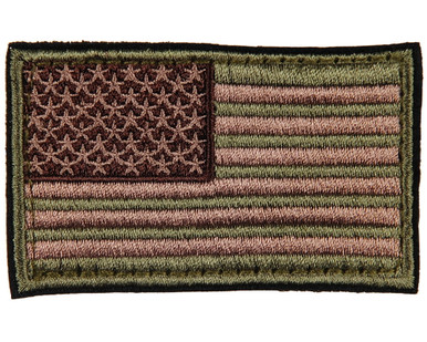 Warrior Velcro Morale Patch - US Flag - Olive/Tan/Brown