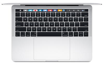 The cheap refurbished 13-inch 2017 Space Gray Macbook Pro has a very responsive butterfly keyboard.