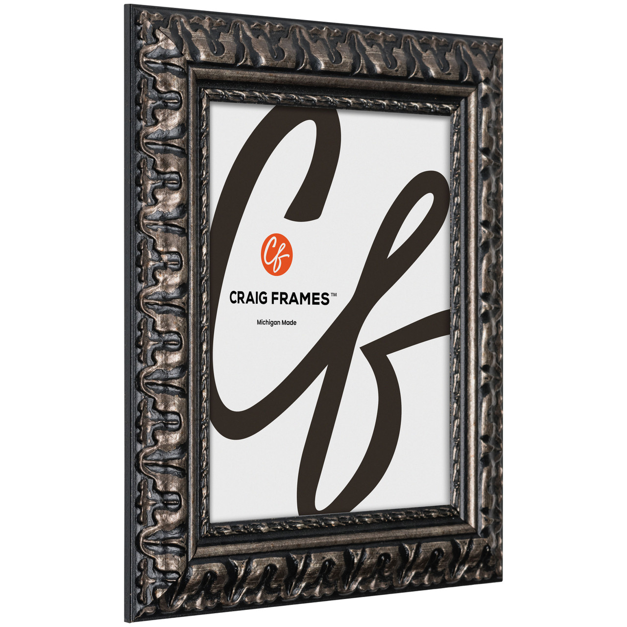 Craig Frames Bravado Ornate, 4x5 Picture Frame, Antique Silver Craig Frames Bravado Ornate, 4x5 Picture Frame, Antique Silver