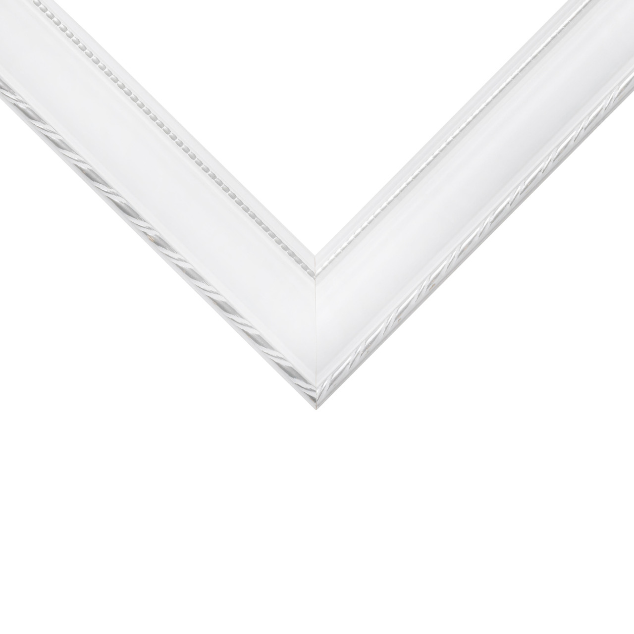 Victoria Matted Ornate White and Silver Picture Frame Craig Frames