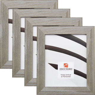 Barnwood Chic 1.5", Shabby Gray Picture Frames - 4 Piece Set