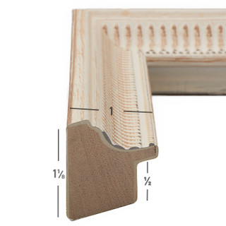 Luella 1", Matted Ornate Whitewash Picture Frame