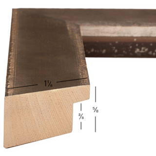 Patina 125 1.125", Distressed Silver and Black Picture Frame