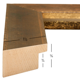 Patina 125 1.125", Distressed Copper and Black Picture Frame