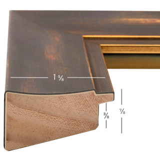 Aristocrat 1.625", Matted Distressed Gold and Copper Picture Frame