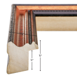 Stratton .75", Matted Ornate Copper and Black Picture Frame