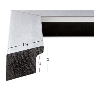 Modern Aesthetics 125 1.25", Brushed Silver Matted Picture Frame