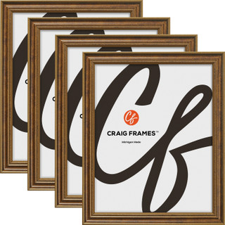 Stratton .75", Ornate Bronze Picture Frame - 4 Piece Set