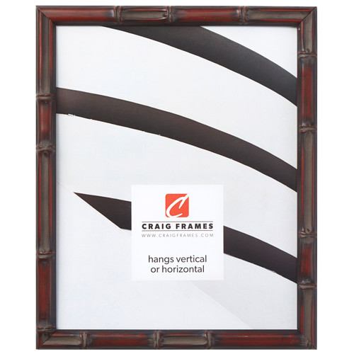 Vintage Bamboo Brushed Mahogany Wood Picture Frame - Craig