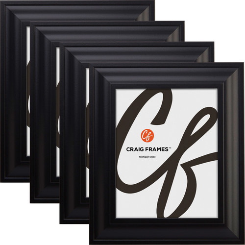 Upscale 2", Satin Black Picture Frames - 4 Piece Set