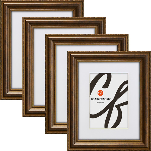 Victoria Matted Ornate Bronze Picture Frame - 4 Piece Set - Craig