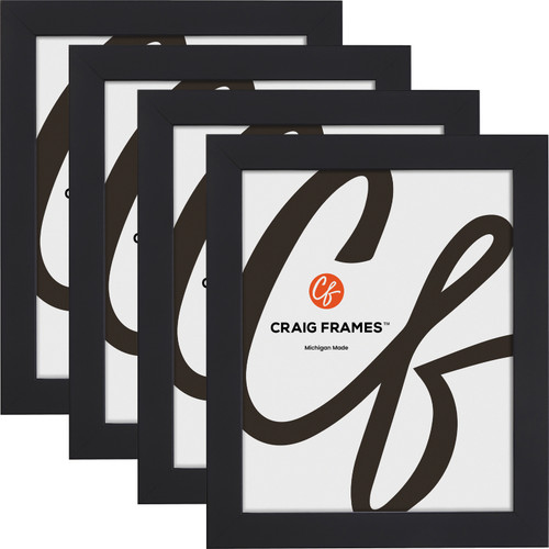 Essentials 1", Modern Black Picture Frame - 4 Piece Set