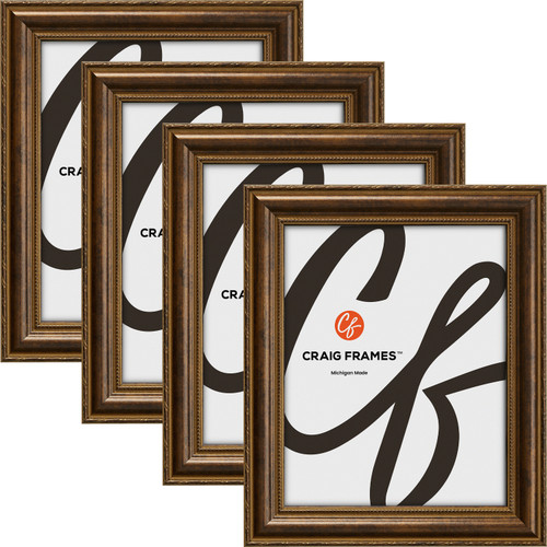 Victoria 1.375", Ornate Bronze Picture Frame - 4 Piece Set