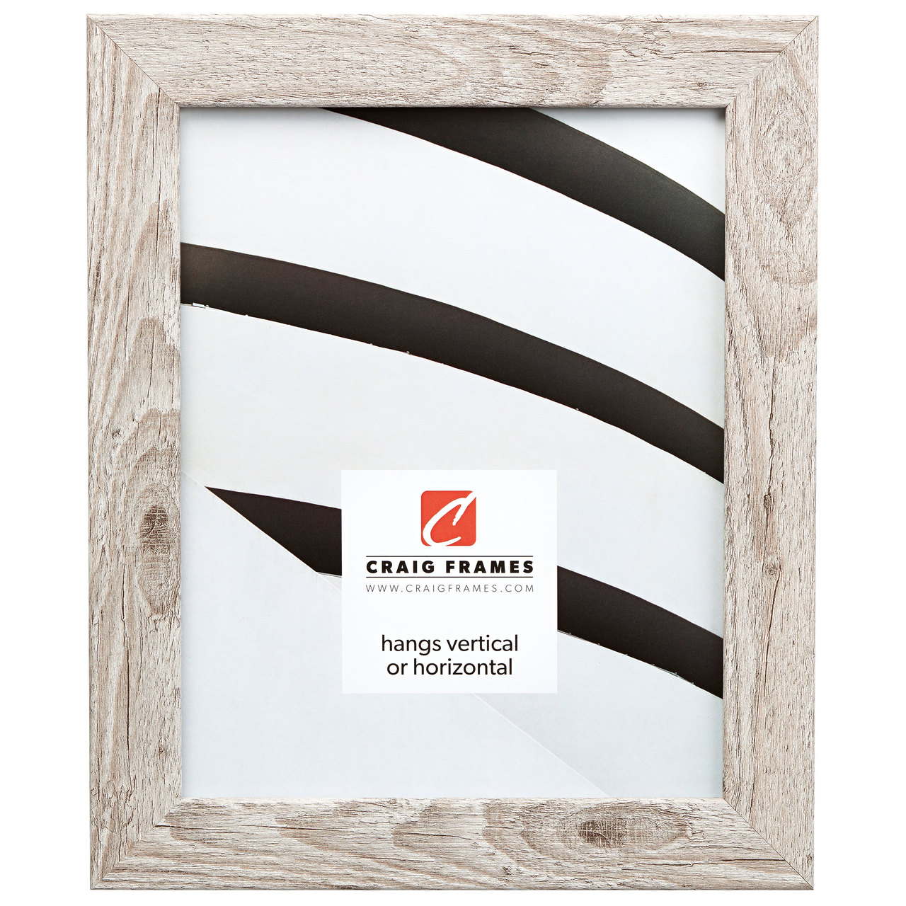 Craig Frames Bauhaus 1.25” Rustic Light Walnut Picture Frame – Modern Laminate Wrap, Rear-Loading, Made In USA