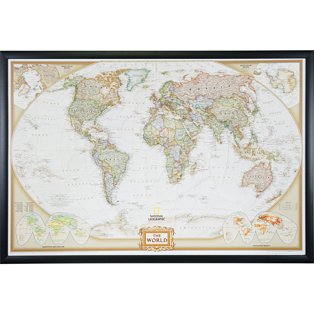 Wayfarer Executive World Push Pin Travel Map - Craig Frames
